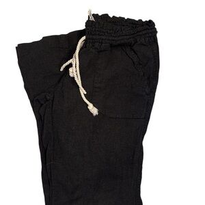 Roxy Black Casual Pants with Drawstring
